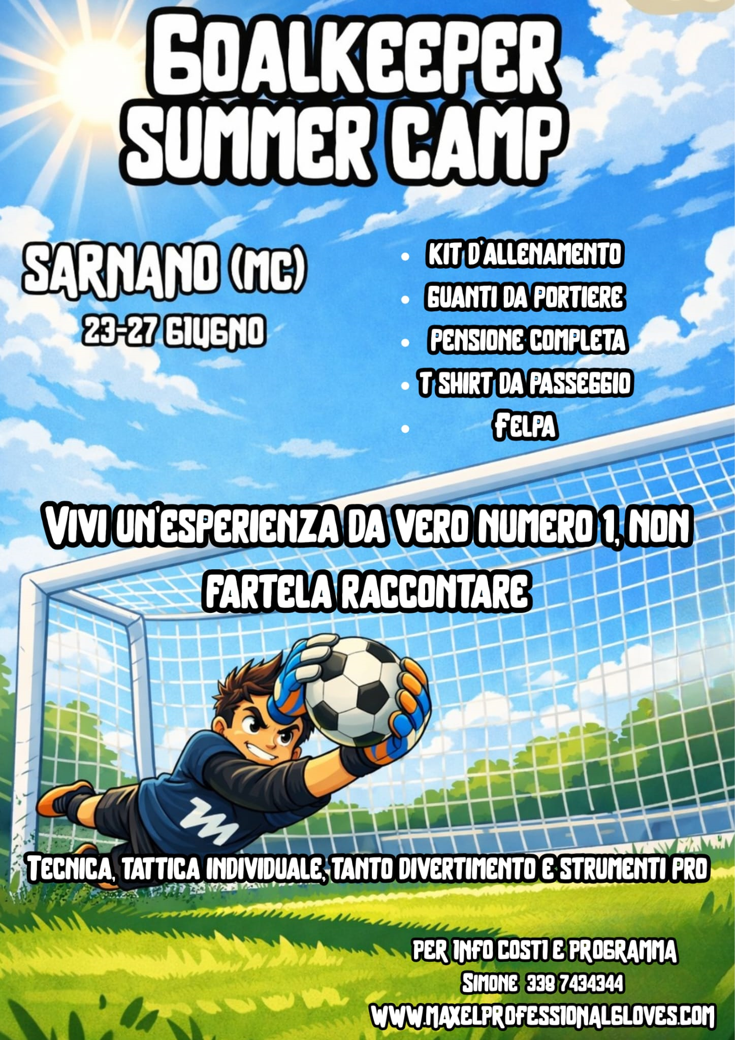 Iscrizione GoalKeeper Summer Camp 2026 - SARNANO EDITION